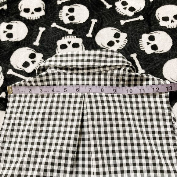 TAMARA H. Black white gingham sleeveless adjustable tie front MEDIUM LARGE shirt - Picture 11 of 14